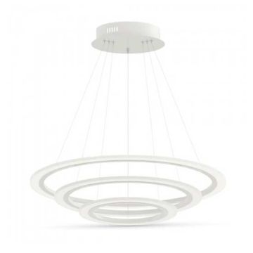 V-TAC VT-70-3D lampadario led 70W triplo anello in metallo bianco bordi illuminati 3000K triac dimmable - SKU 3904