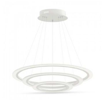 V-TAC VT-70-3D lampadario led 70W triplo anello in metallo bianco bordi illuminati 4000K triac dimmable - SKU 3905