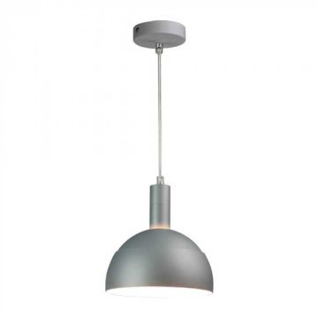 Lampadario pendente moderno 1MT E14 plastica  + alluminio Ø180mm VT-7100 - SKU 3922 Grigio Opaco