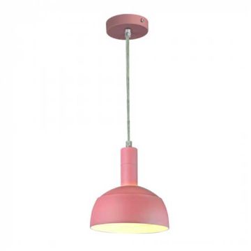 Lampadario pendente moderno 1MT E14 plastica  + alluminio Ø180mm VT-7100 - SKU 3923 ROSA