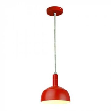 Lampadario pendente moderno 1MT E14 plastica  + alluminio Ø180mm VT-7100 - SKU 3924 Rosso