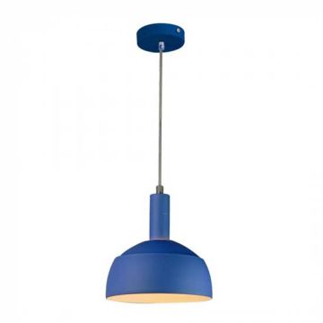 Lampadario pendente moderno 1MT E14 plastica  + alluminio Ø180mm VT-7100 - SKU 3925 BLU