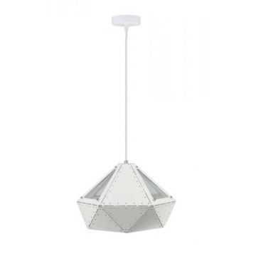 V-TAC VT-7310 Lampadario a sospensione 1MT E27 in metallo forma prisma colore bianco IP20 - SKU 3948