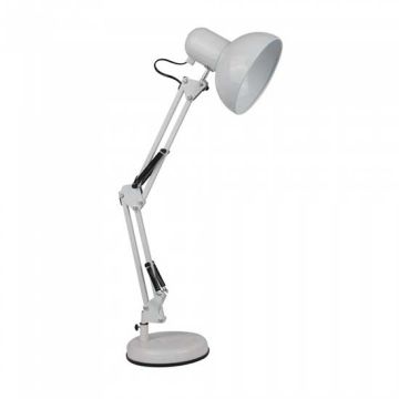 V-TAC VT-7512 Lampada da tavolo corpo bianco orientabile con portalampada per lampadine E27 - sku 40351