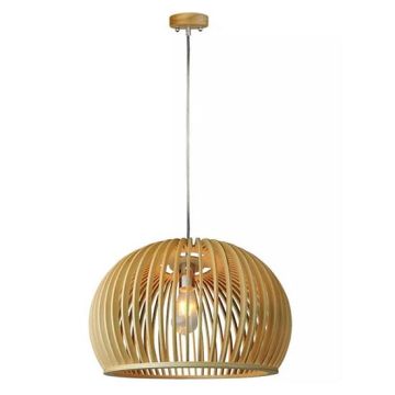 V-TAC VT-4280 Lampadario Portalampada 1MT E27 in vero legno Ф440mm con cavo in gomma - SKU 40541