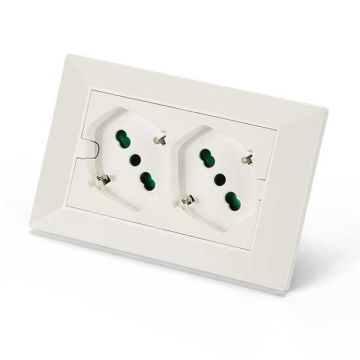 Multipresa universale doppia presa precablata 2P40 incasso 3 moduli colore bianco Fanton Opera per serie Matrix