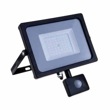 V-TAC PRO VT-20-S faro led 20W ultra slim nero con sensore PIR bianco caldo 3000K IP65 - SKU 451