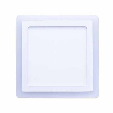 V-TAC VT-2209SQ Pannello 18W + 4W Bi-LED quadrato soffitto bianco caldo 3000K- SKU 4928