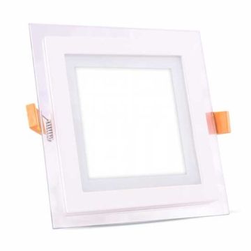 V-TAC VT-1202G pannello LED incasso quadrato 18W bordo in vetro bianco naturale 4000K + Driver - SKU 6280