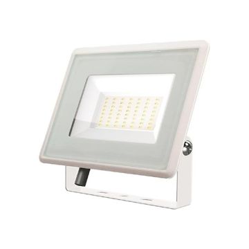 V-TAC VT-4954 Faro led floodlight 50W SMD 86LM/W 110° bianco naturale 4000K slim alluminio bianco IP65 - SKU 6753