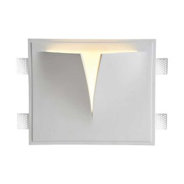 V-TAC VT-11006 portafaretto led in gesso - applique quadrato da parete attacco lampadina G9 design moderno sku 6769