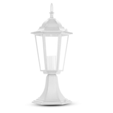 V-TAC Portalampada lanterna lampada tradizionale da giardino in alluminio da terra colore bianco E27 IP44 sku 7075