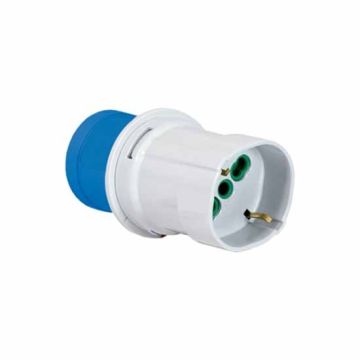 Adattatore industriale spina 2P+T 16A 200-250V presa bipasso italo/tedesca 2P+T 16A Fanton 73100