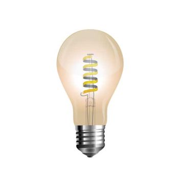 V-TAC VT-2154 Lampadina 4W E27 A60 filamento spirale COB vetro Ambra - 7335 Bianco caldo 2200K