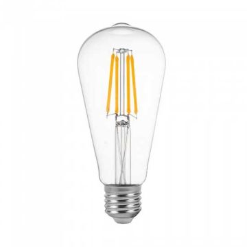 V-TAC VT-2105 4W Lampadina led E27 ST64 filamento vetro trasparente bianco caldo 2700K dimmable - SKU 7414