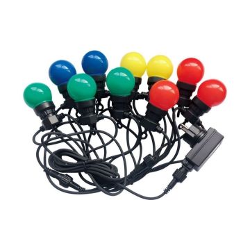 V-TAC VT-71020 catenaria luminosa led rgb lampadine 20pcs 10M raccordabile con ingresso e uscita 2PIN IP44 - sku 7438