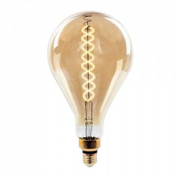 V-Tac VT-2138D Lampada Bulbo 8W E27 xl A160 doppio filamento spirale vetro Ambra 2200K Dimmable – sku 7461