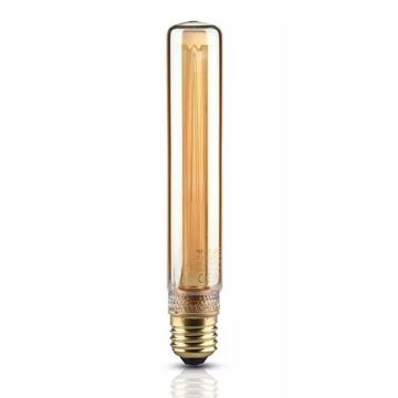 V-Tac VT-2162 Lampadina tubolare LED 2W E27 T30 vintage vetro ambra con incisioni laser filamento bianco caldo 1800K - 7473