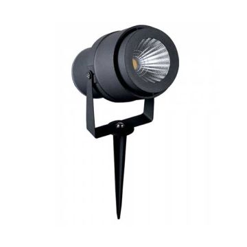 V-TAC VT-857 Picchetto giardino led faretto cob 12W orientabile colore grigio IP65 luce bianco caldo 3000K - sku 217550