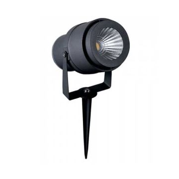 V-TAC VT-857 Picchetto giardino led cob 12W luce verde orientabile corpo grigio IP65 - SKU 7552