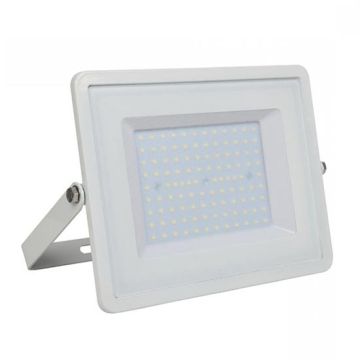 V-TAC PRO VT-106 Faro led 100W slim alluminio bianco chip Samsung SMD alta luminosità bianco freddo 6400K - SKU 769