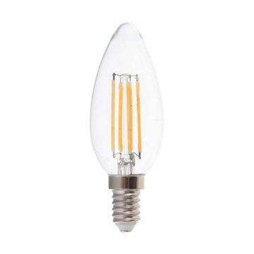 V-TAC VT-2304D Lampadina LED candela E14 dimmerabile a filamento lampada 4W 100lm/W luce bianco caldo 3000K - 2870