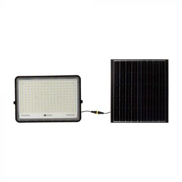 V-TAC VT-240W Faro led nero con pannello solare 30W e telecomando LED Proiettore con batteria sostituibile 4000K 3m Cavo - 7830