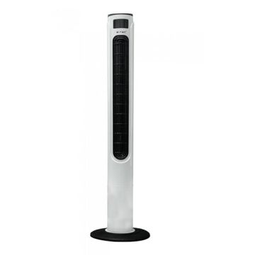 V-TAC VT-5547 Ventilatore tower fan 55W 1160mm con display temperatura e telecomando abs colore bianco ip20 - sku 7902