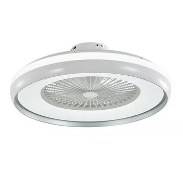 V-TAC VT-5022 Ventilatore da soffitto 45W AC-Motor corpo bianco e anello interno grigio con lampada led 35W 3IN1 color change e telecomando - sku 7935