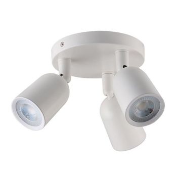 V-TAC VT-899 Portafaretto rotondo orientabile plastica bianco per lampadine spotlight 3*GU10 - SKU 7982