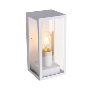 V-TAC VT-837 Portalampada Wall Light alluminio e vetro rettangolare bianco 1xE27 IP44 - sku 8518