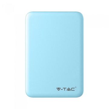 V-TAC VT-3503 Power Bank caricabatterie portatile ABS azzurro 5.000mah 2 uscite micro USB 2.1A - sku 8195