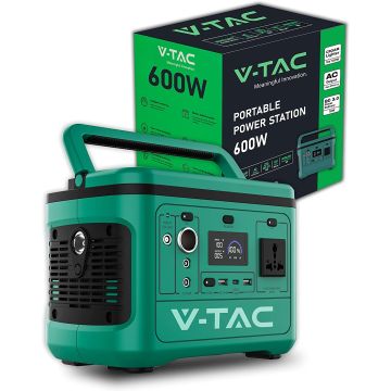 V-TAC power station portatile 500W accumulatore LiFePO4 e generatore corrente potenza massima 1000W
