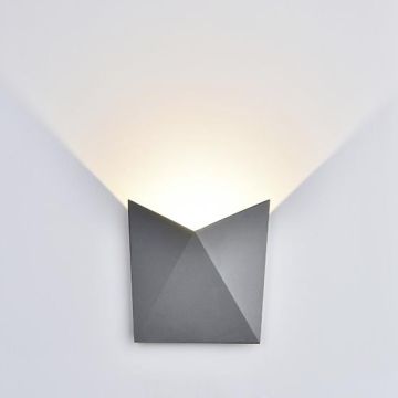 V-TAC VT-825 Lampada LED COB 5W da parete alluminio grigio wall light bianco naturale 4000K IP65 - SKU 8285