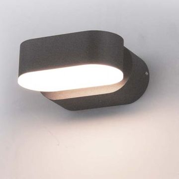 V-TAC VT-816 Lampada LED 6W da parete grigio testa ruotabile wall light bianco caldo 3000K IP65 - SKU 8290