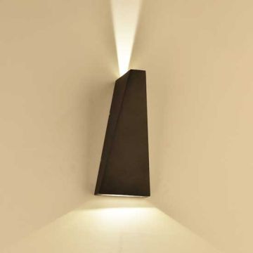 V-TAC VT-826 Lampada LED COB 6W da parete alluminio nero wall light bianco caldo 3000K IP65 - SKU 8297