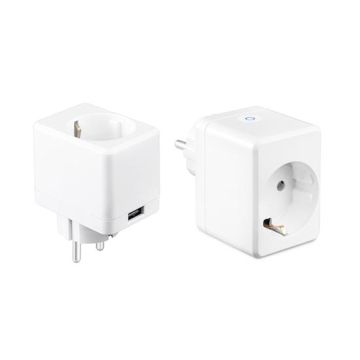 V-TAC Smart Home VT-5002 Mini presa di corrente Wi-Fi Spina EU + USB port gestione remota da smartphone - sku 8416