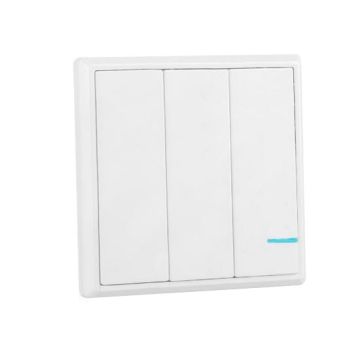 V-TAC Smart Home VT-5133 Interruttore switch wireless 3 tasti senza fili Wi-Fi con luce led IP54 - sku 8462