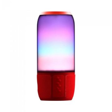 V-TAC SMART HOME VT-7456 Lampada da tavolo LED 6W multifunzione RGB con speaker bluetooth corpo rosso - sku 8571
