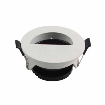 V-TAC VT-884 Portafaretto incasso rotondo bianco con interno nero foro semicerchio per lampade GU10-GU5.3 - SKU 8599