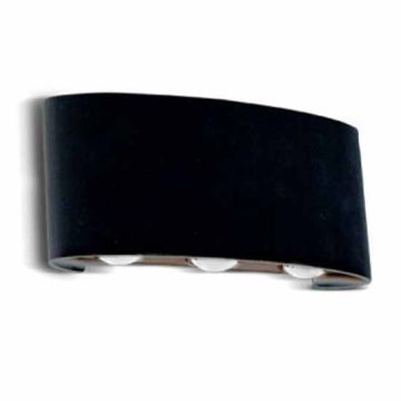 V-TAC VT-846 Lampada LED COBx6pcs up/down da parete alluminio nero wall light 3000K IP54 - SKU 8615