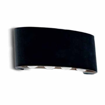 V-TAC VT-848 Lampada LED COBx8pcs up/down da parete alluminio nero wall light 4000K IP54 - SKU 8620