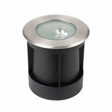 V-TAC VT-7679 Faretto incasso segnapasso led cob 8W angolo obliquo 20° bianco naturale 4000K rotondo in alluminio silver IP67 - sku 8621