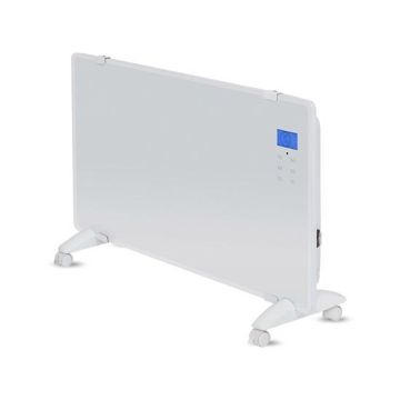 V-TAC VT-2002WRD Termoventilatore / termoconvettore stufa elettrica portatile 2000W in alluminio bianco con pannello touch telecomando e timer IP20 - sku 8663