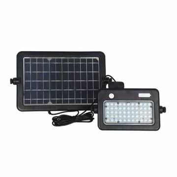 V-TAC VT-788-10 Faro led 10W autoalimentato nero con pannello solare e sensore di movimento 4000K IP65 – sku 8674