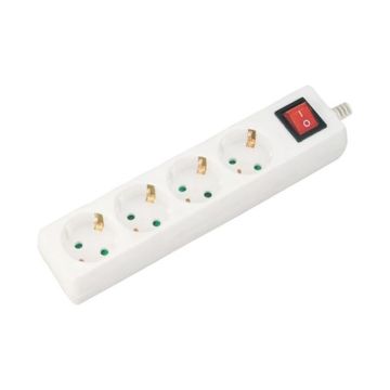 V-TAC VT-1114-2 Multipresa ciabatta 4 posti EU standard 16A cavo 1,5mt interruttore luminoso - sku 8764