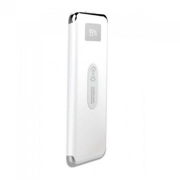 V-TAC VT-3505 Power Bank caricabatterie portatile 10.000mah con ricarica wireless 2 uscite micro USB 2.1A bianco - sku 8854