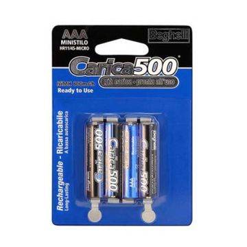 Batterie ricaricabili pronte all'uso 4pcs standard ministilo AAA - 800mAh Carica500 Beghelli