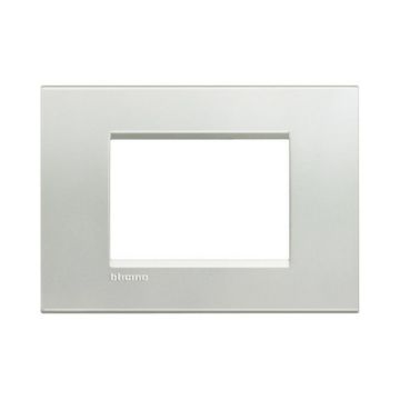 Placca Bticino Livinglight 3 moduli argento LNA4803AG