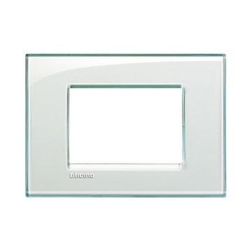 Placca Bticino Livinglight 3 moduli acquamarina LNA4803KA